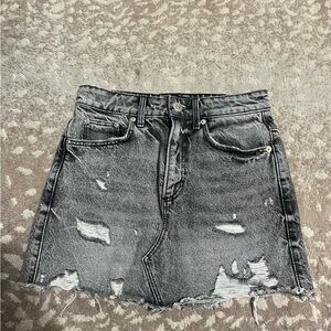 Zara Black Distressed Mini Skirt